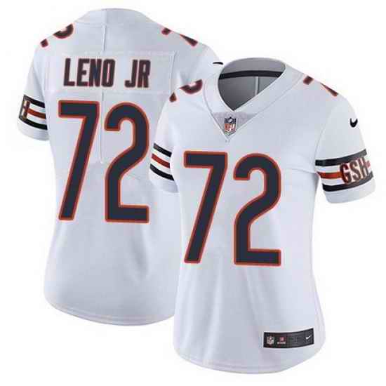 Bears 72 Charles Leno Jr White Womens Stitched Football Vapor Untouchable Limited Jersey